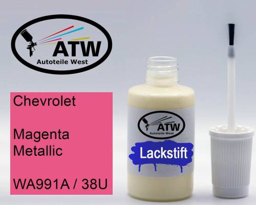 Chevrolet, Magenta Metallic, WA991A / 38U: 20ml Lackstift, von ATW Autoteile West.